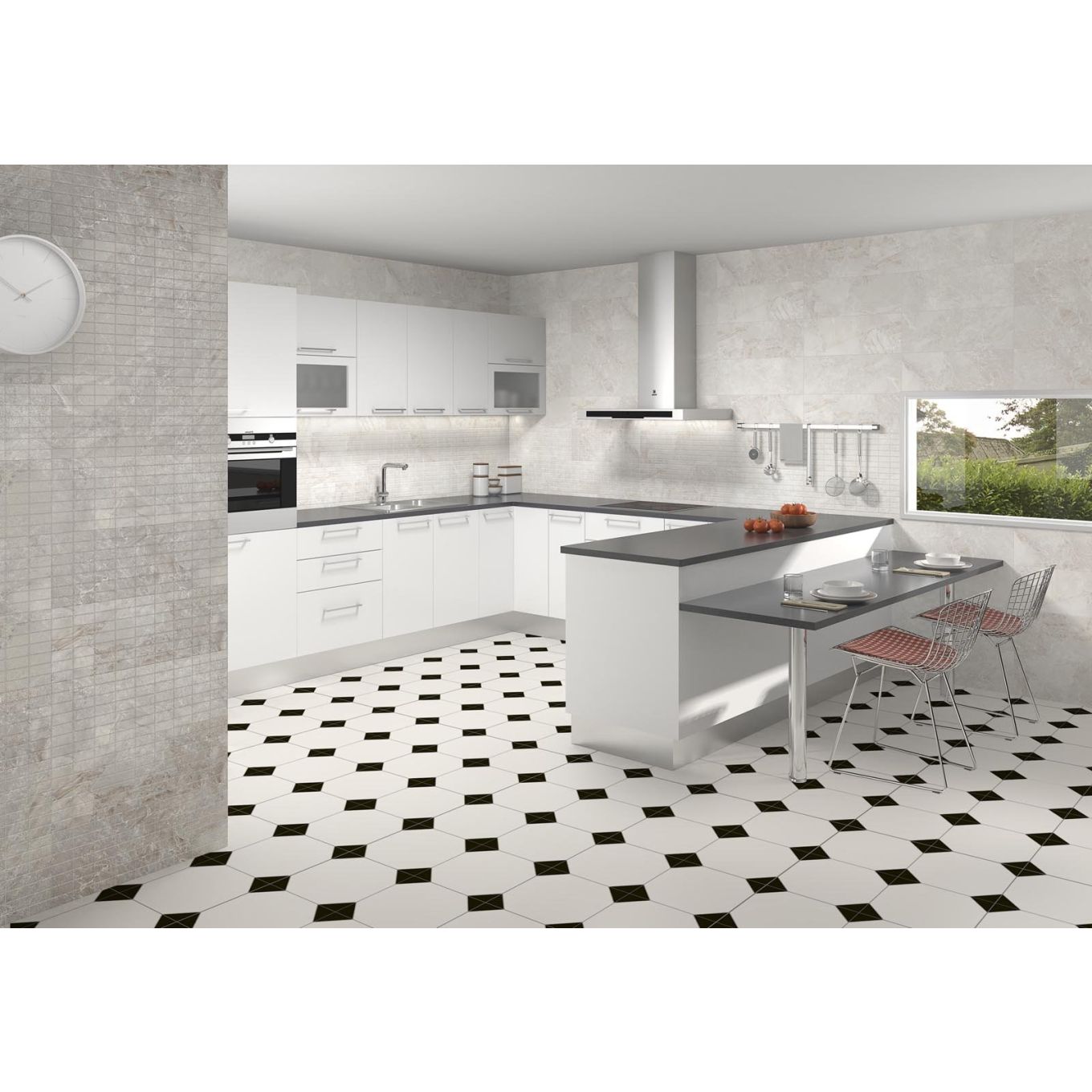 Chesterton Victorian Chequered Ceramic Tile 450x450mm