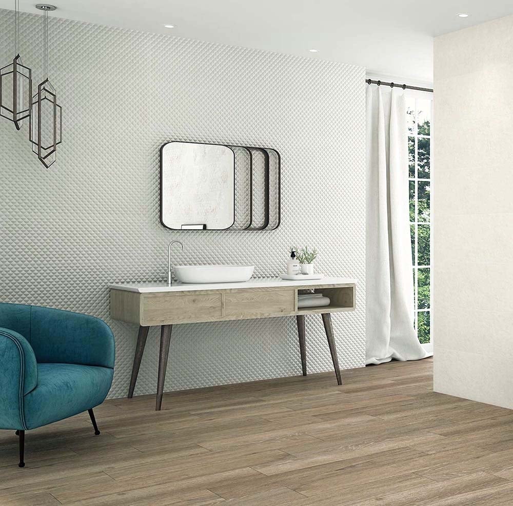 Chester White Matt Ceramic Tile 1000x315mm