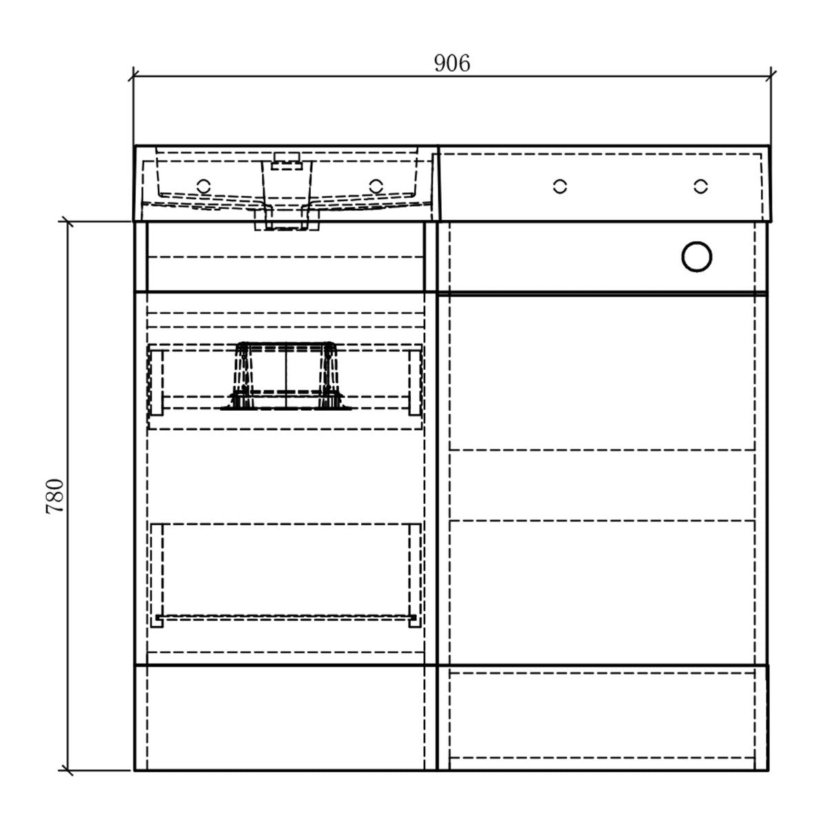 Summers Gloss Light Grey Left Hand Combination Vanity Basin and WC Unit 900mm