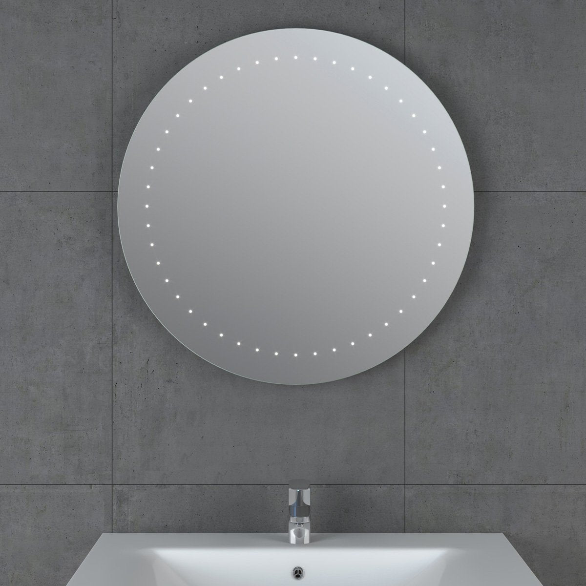 Ciara Battery Powered Round LED Mirror 600x600mm