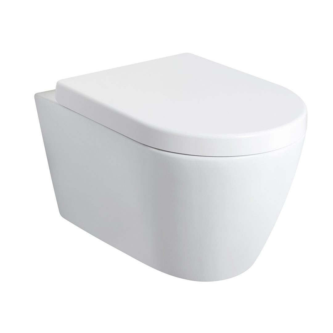 Elegant Haven Jura Rimless Wall Hung Pan And Soft Close Seat 43123-