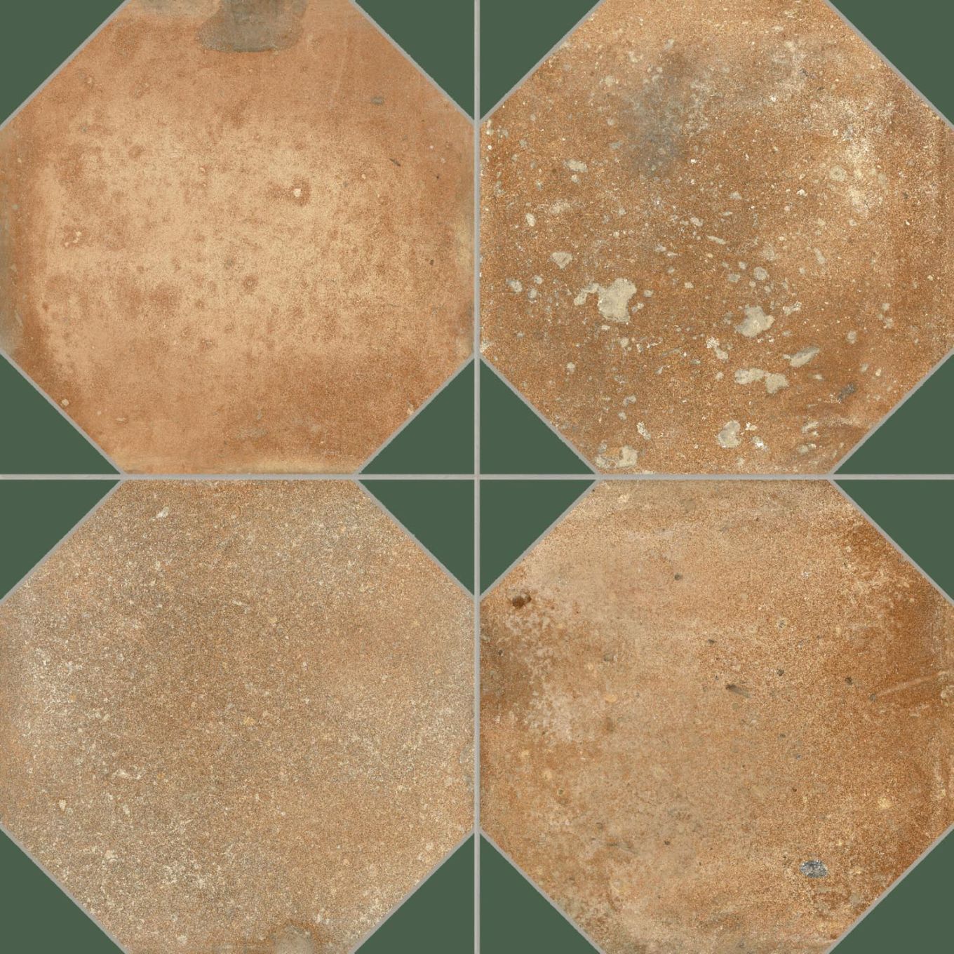 Natura Matt Porcelain Sage Patterned Terracotta Tile 452x452mm
