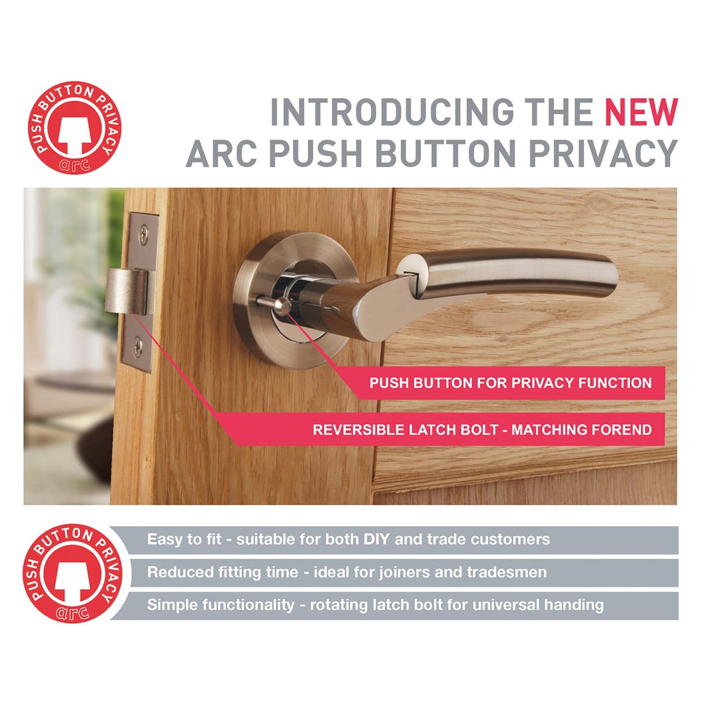 Choice Privacy Door Pack Satin Stainless Steel