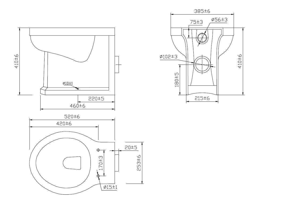 Claydon Traditional Back To Wall Toilet