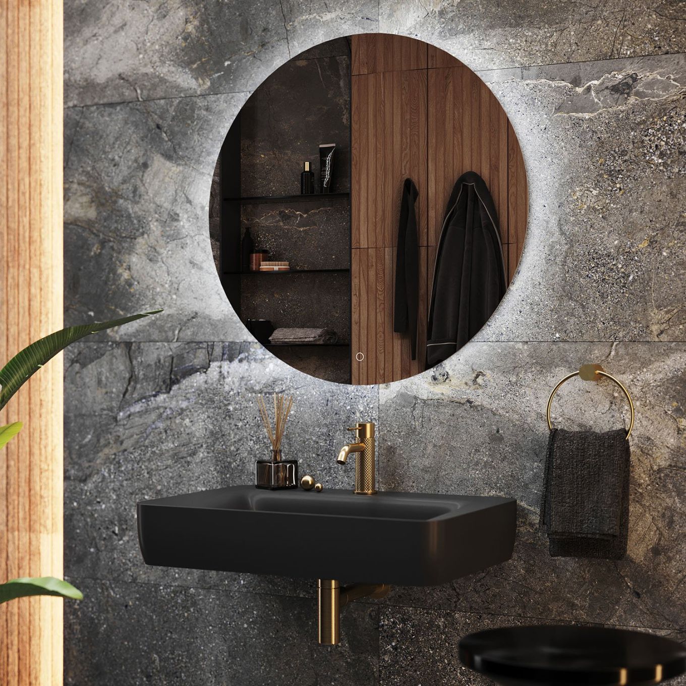 Felix Round Backlit LED Mirror 800x800mm