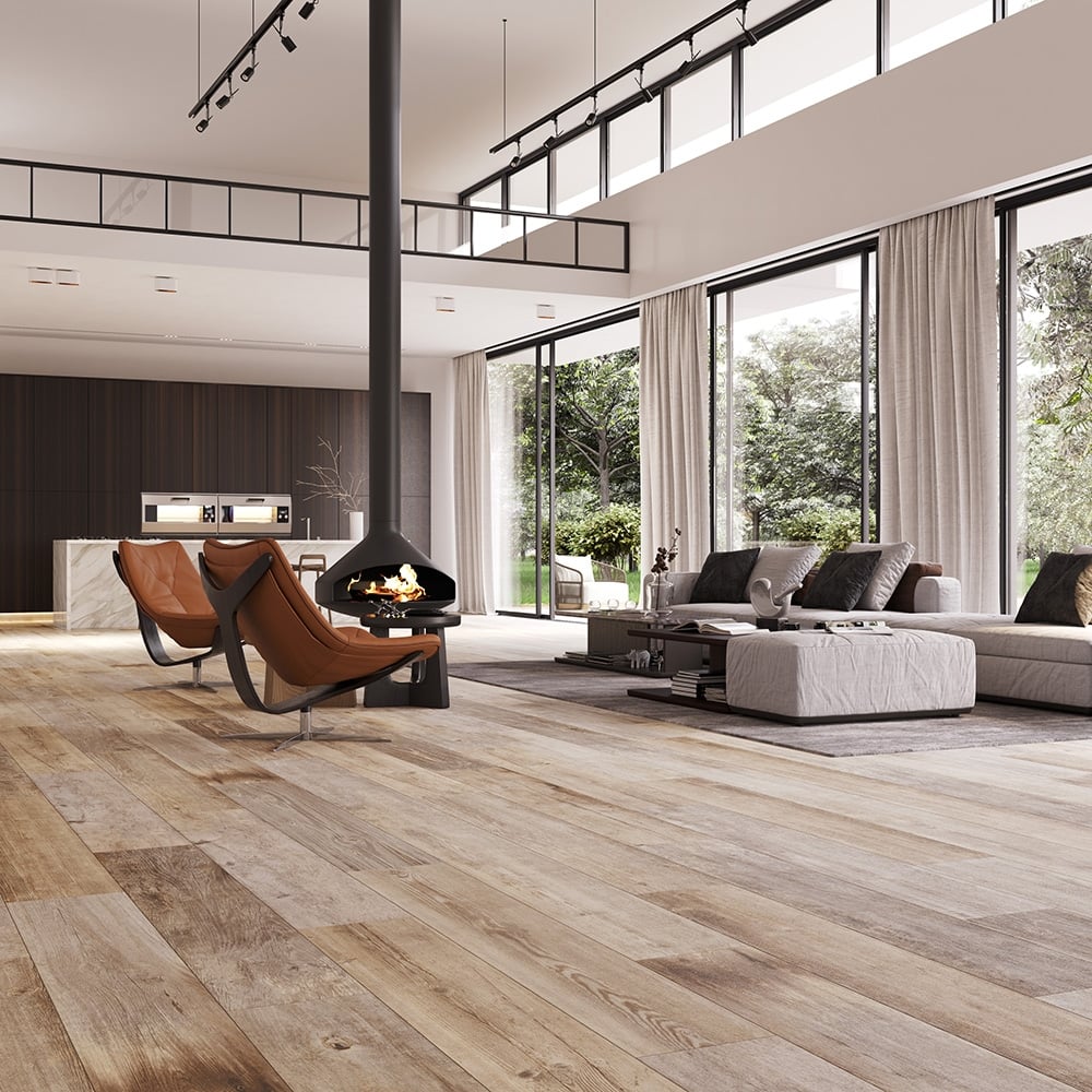 Montpelier Cream Wood Effect Matt Porcelain Tile 230x1200mm
