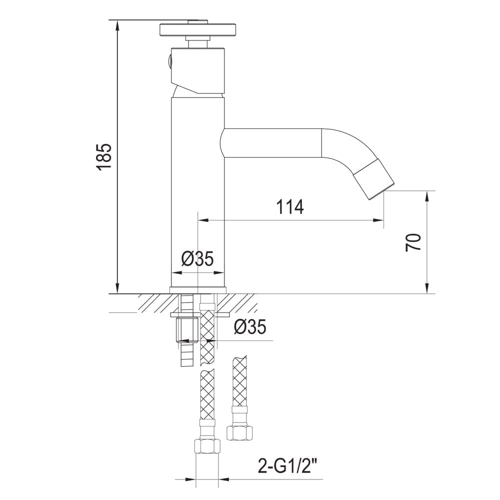 Urban Brushed Nickel Basin Mixer Tap