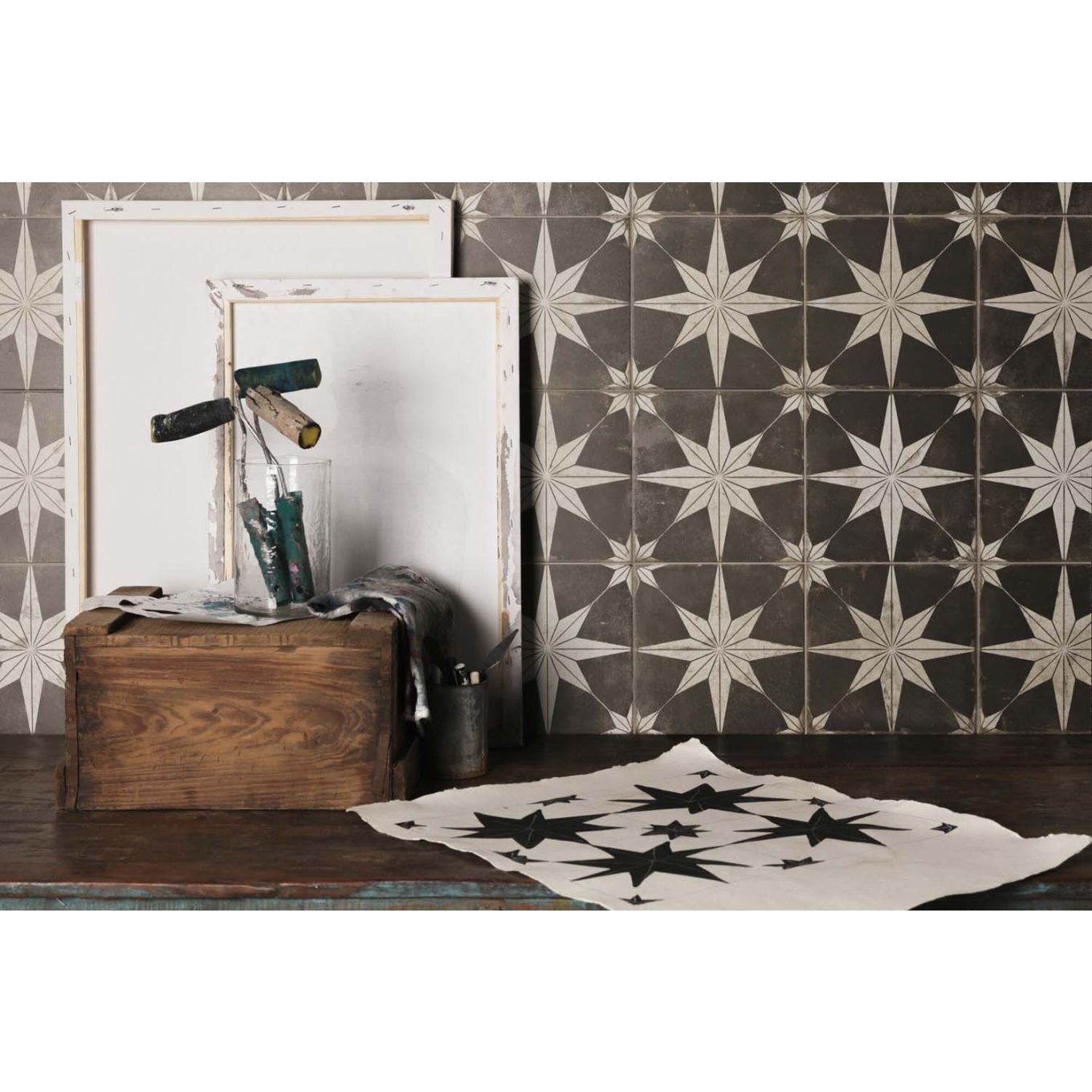 Fired Star Black Reverse Matt Ceramic Tile 450x450mm