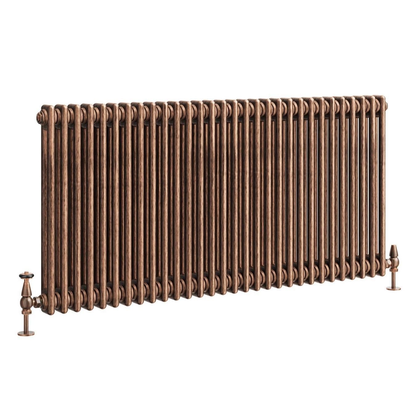 Clement Antique Copper Double Horizontal Column Radiator 600x1370mm