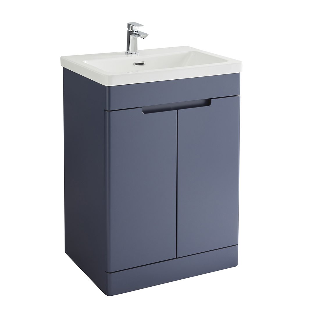 Elegant Haven Selkirk 600 Loch Blue Floor Standing 2 Door Unit And Basin 53103-53100/5