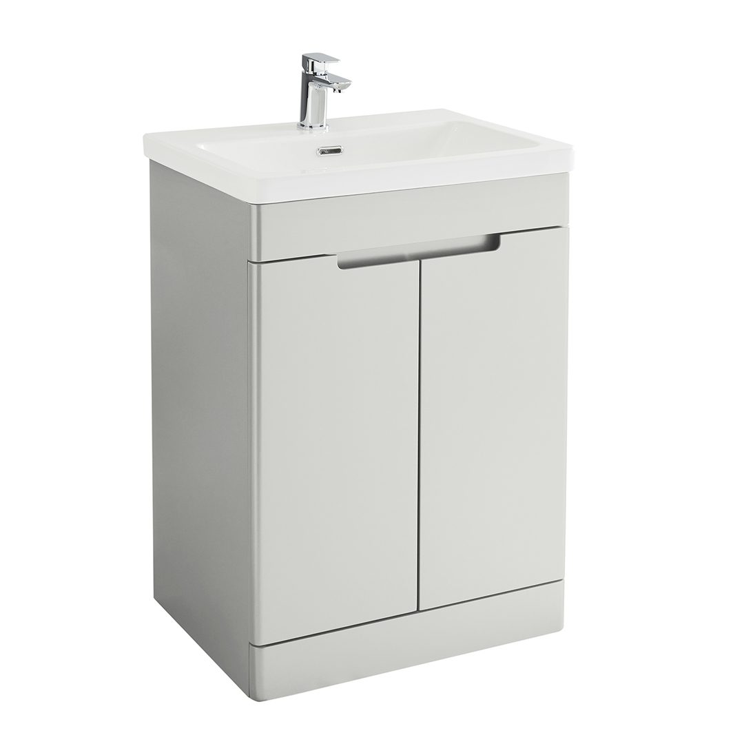 Elegant Haven Selkirk 600 Matt Grey Floor Standing 2 Door Unit And Basin 53107-53100/5