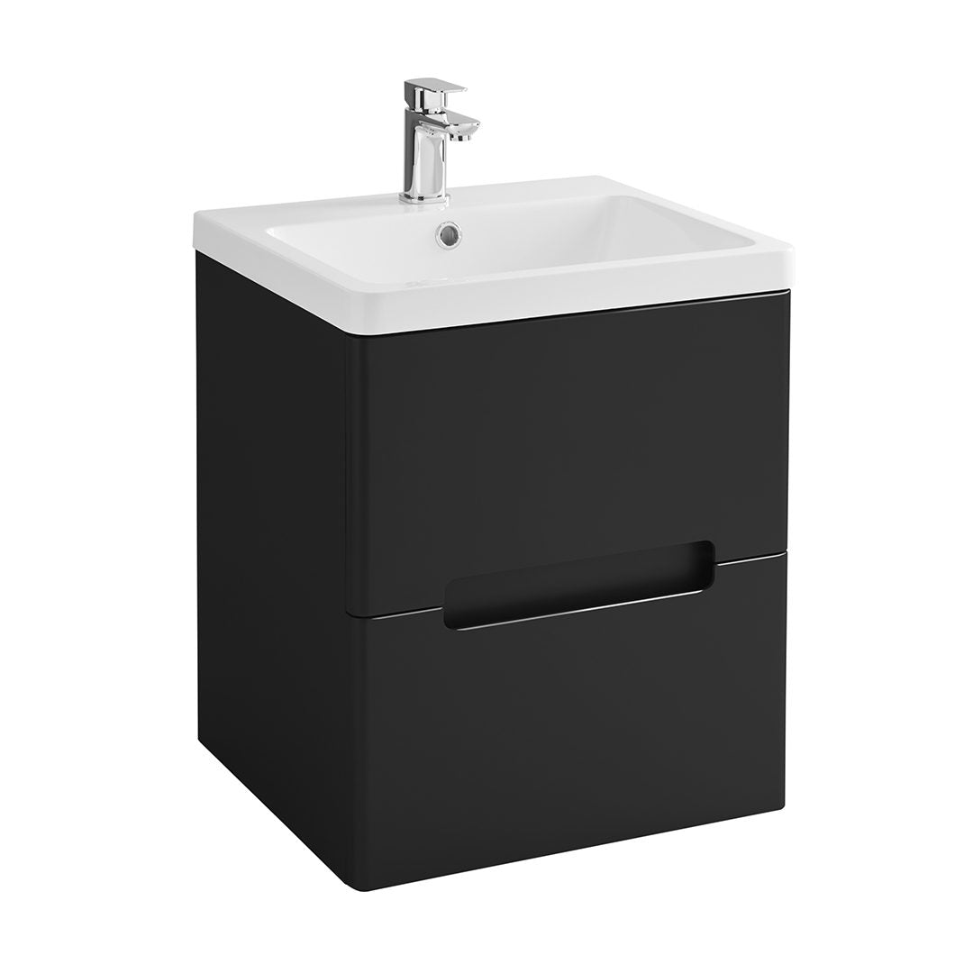 Elegant Haven Selkirk 500 Matt Black Wall Mounted 2 Door Unit And Basin 53202-53000/5