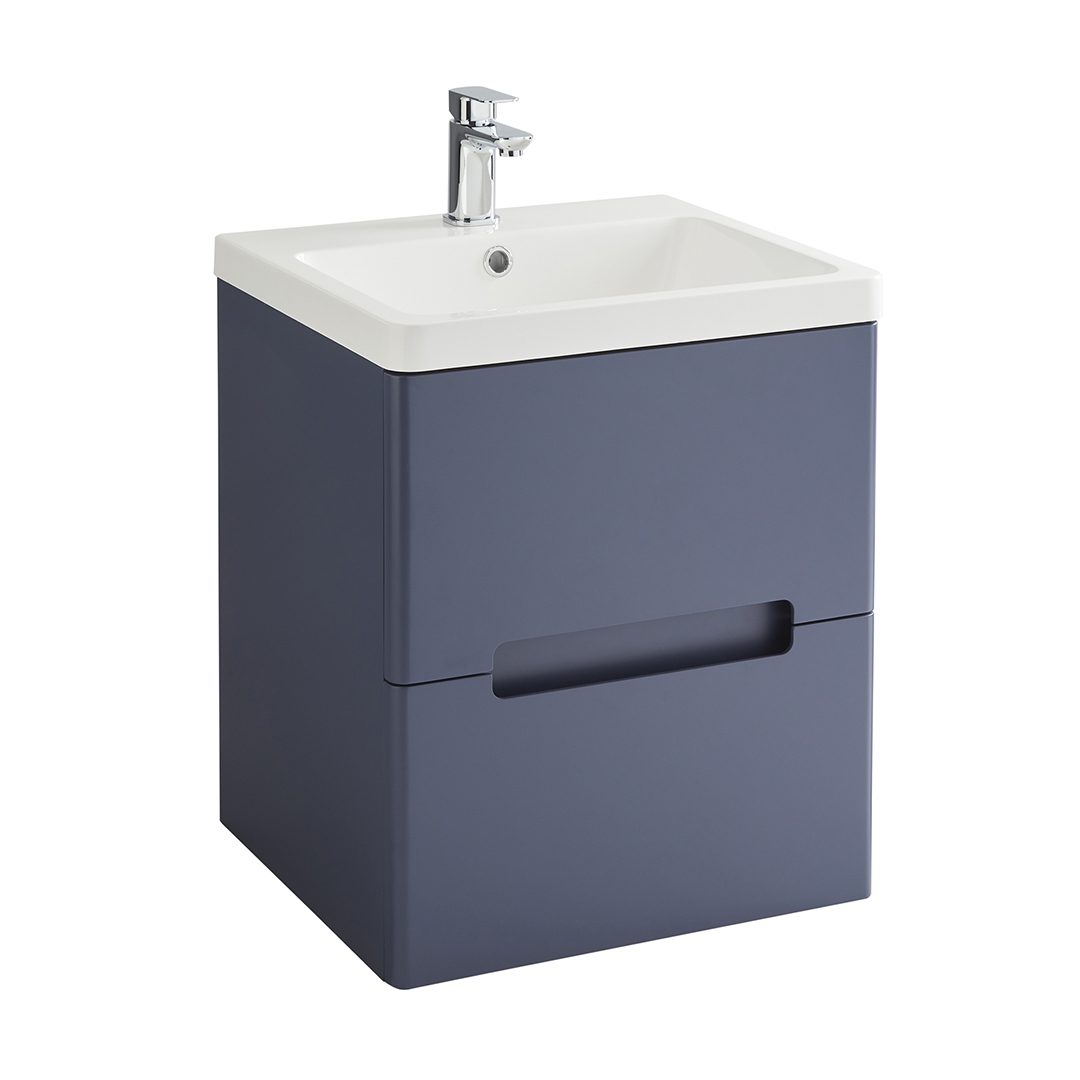 Elegant Haven Selkirk 500 Loch Blue Wall Mounted 2 Door Unit And Basin 53203-53000/5