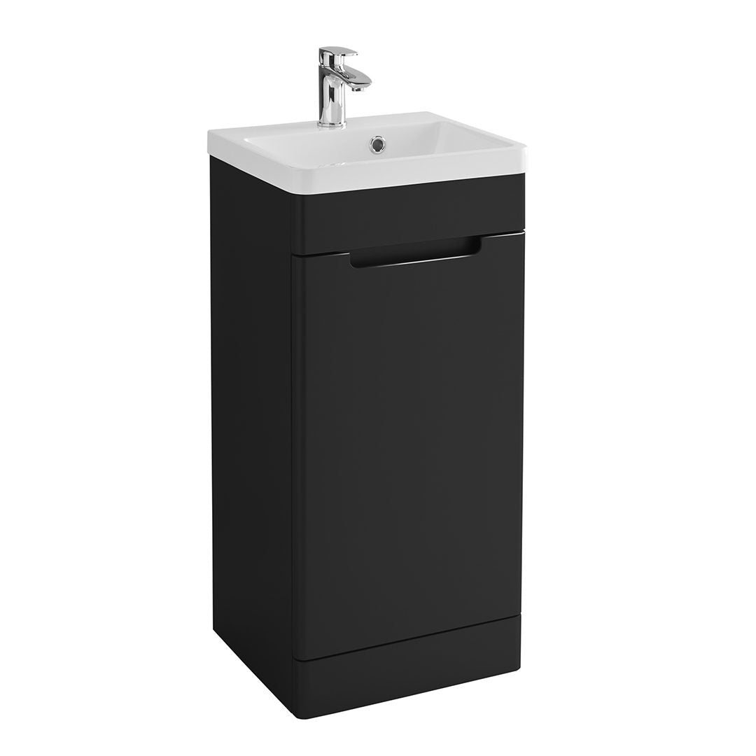 Elegant Haven Selkirk 400 Matt Black Floor Standing 1 Door Unit And Basin 53702-