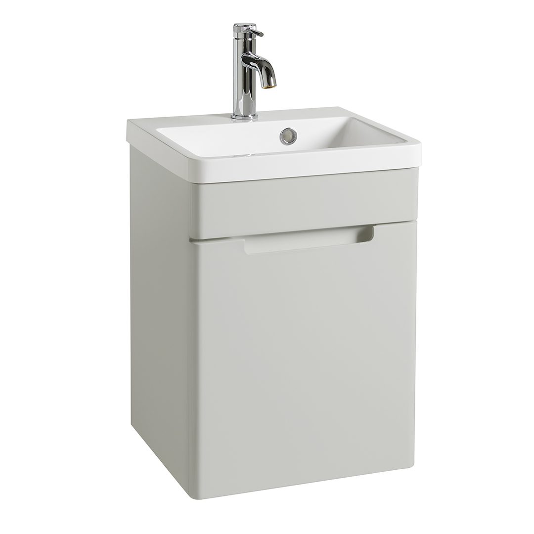 Elegant Haven Selkirk 400 Matt Grey Wall Mounted 1 Door Unit And Basin 53717-