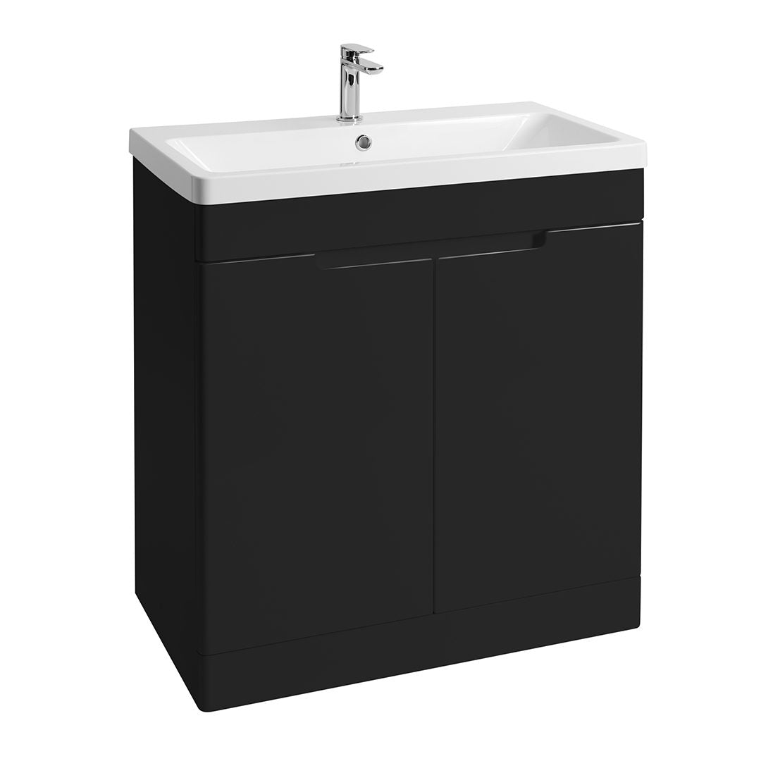 Elegant Haven Selkirk 800 Matt Black Floor Standing 2 Door Unit And Basin 54002-