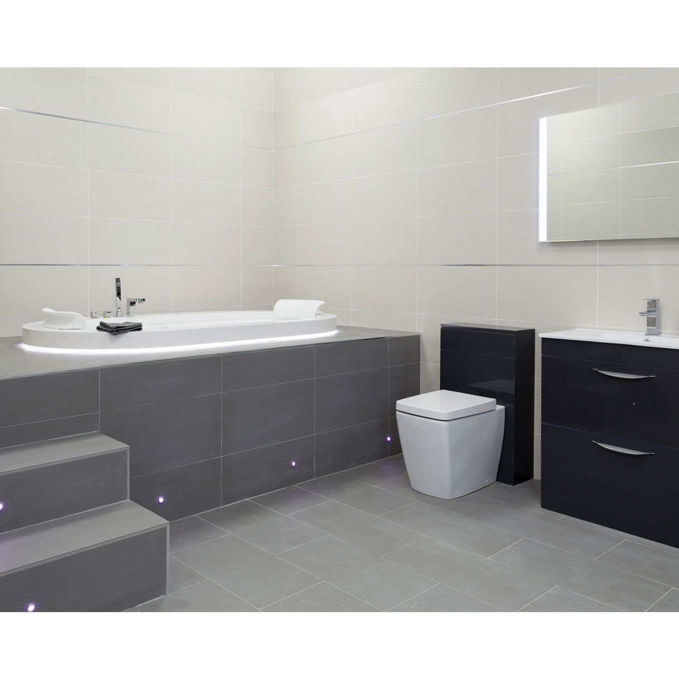 Monarch Dark Grey Gloss Tile 600x600mm