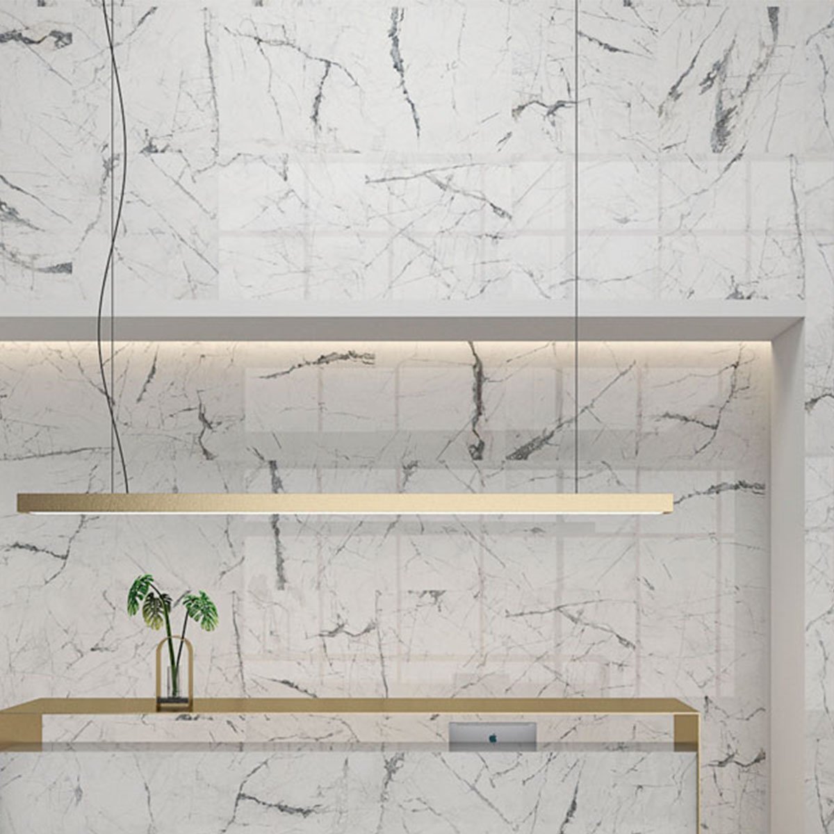 Kelto White Marble Gloss Porcelain Tile 900x900mm