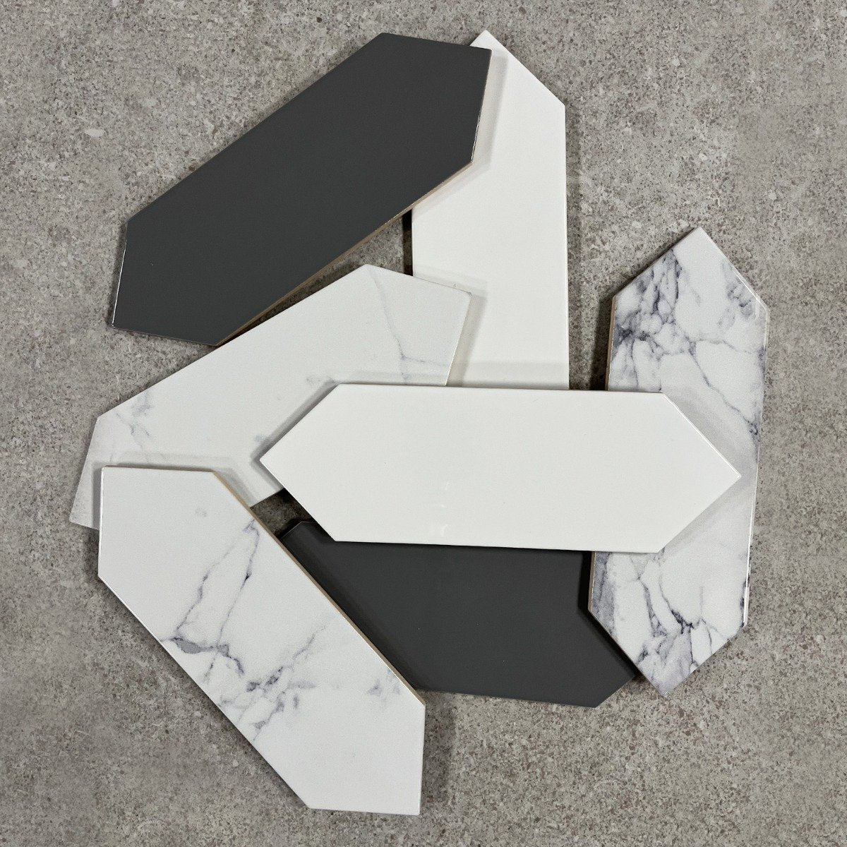 Pixagon White Gloss Ceramic Tile 100x300mm