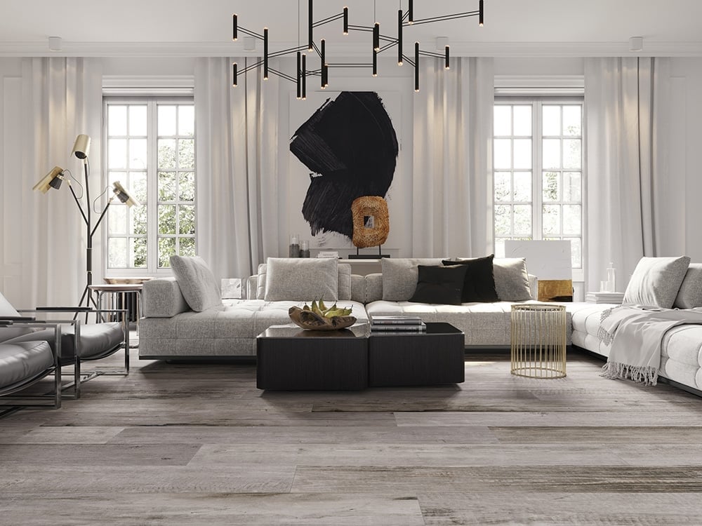 Montpelier Grey Wood Effect Matt Porcelain Tile 230x1200mm
