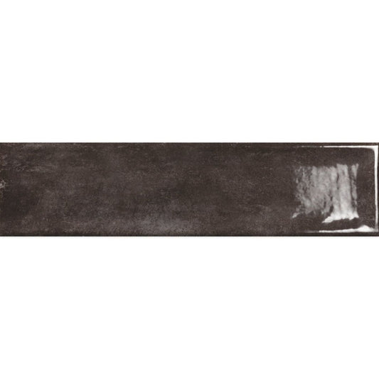 Navajo Noir Gloss Porcelain Brick Tile 75x300mm