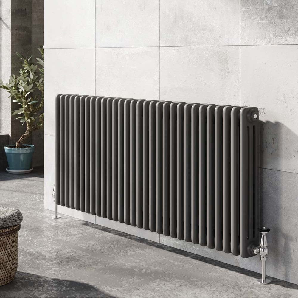 Upton Grey Triple Horizontal Column Radiator 600x1370mm