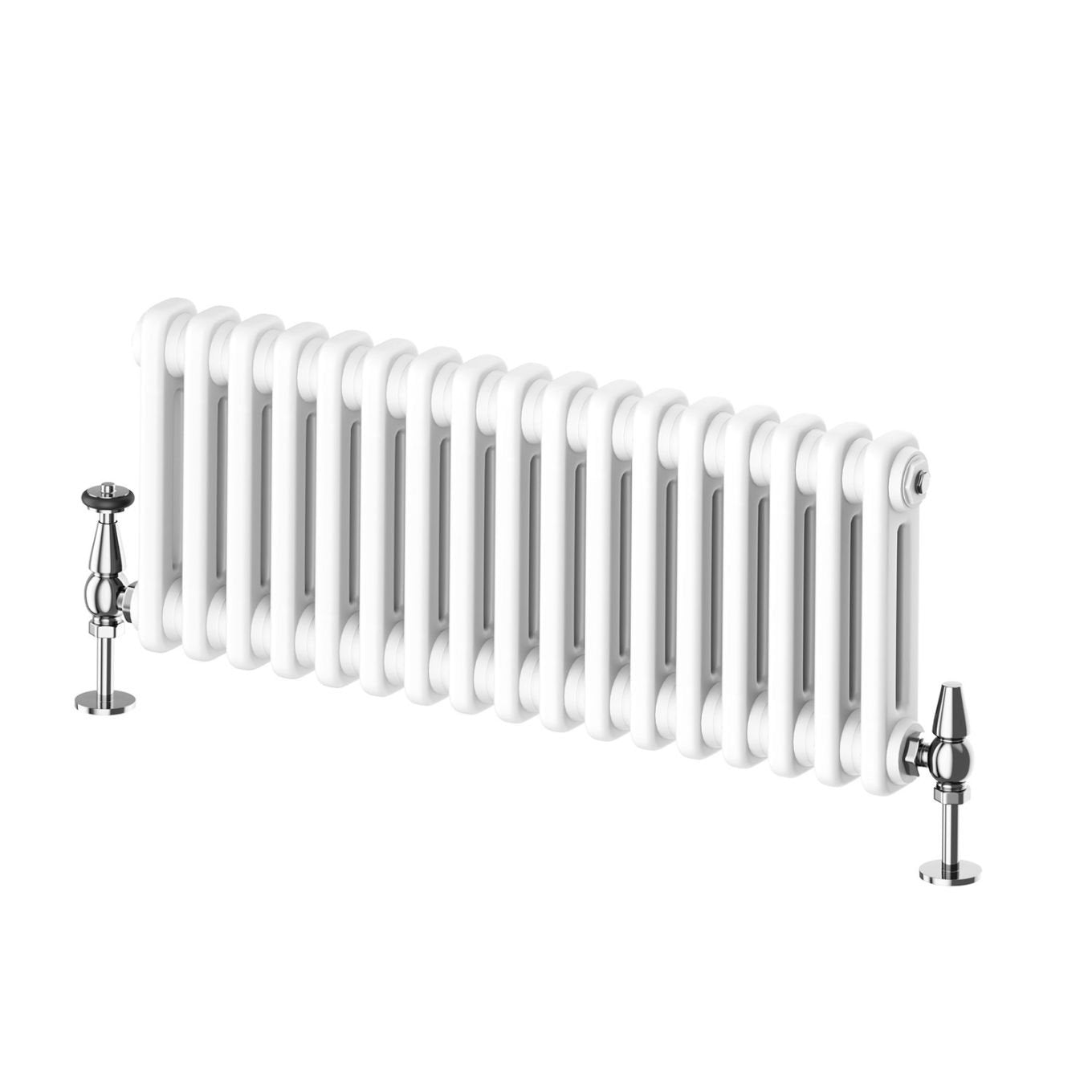 Upton White Double Horizontal Column Radiator 300x785mm