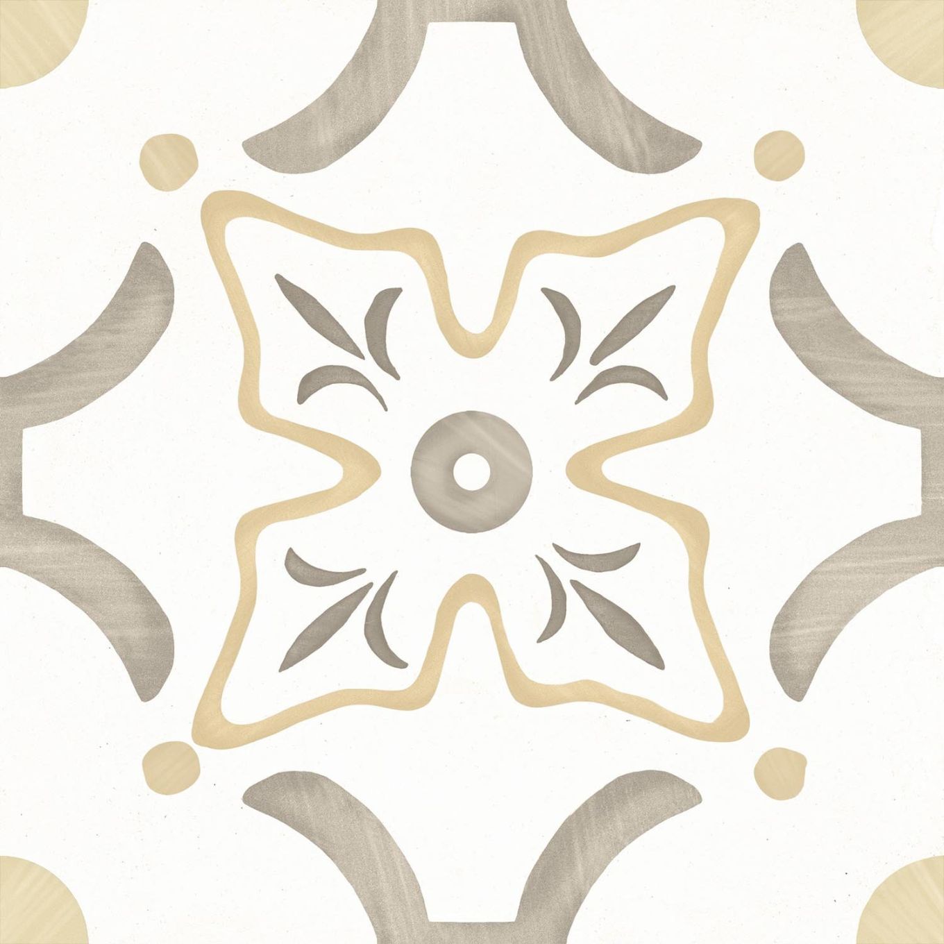 Lira Yellow Flower Matt Porcelain Tile 223x223mm