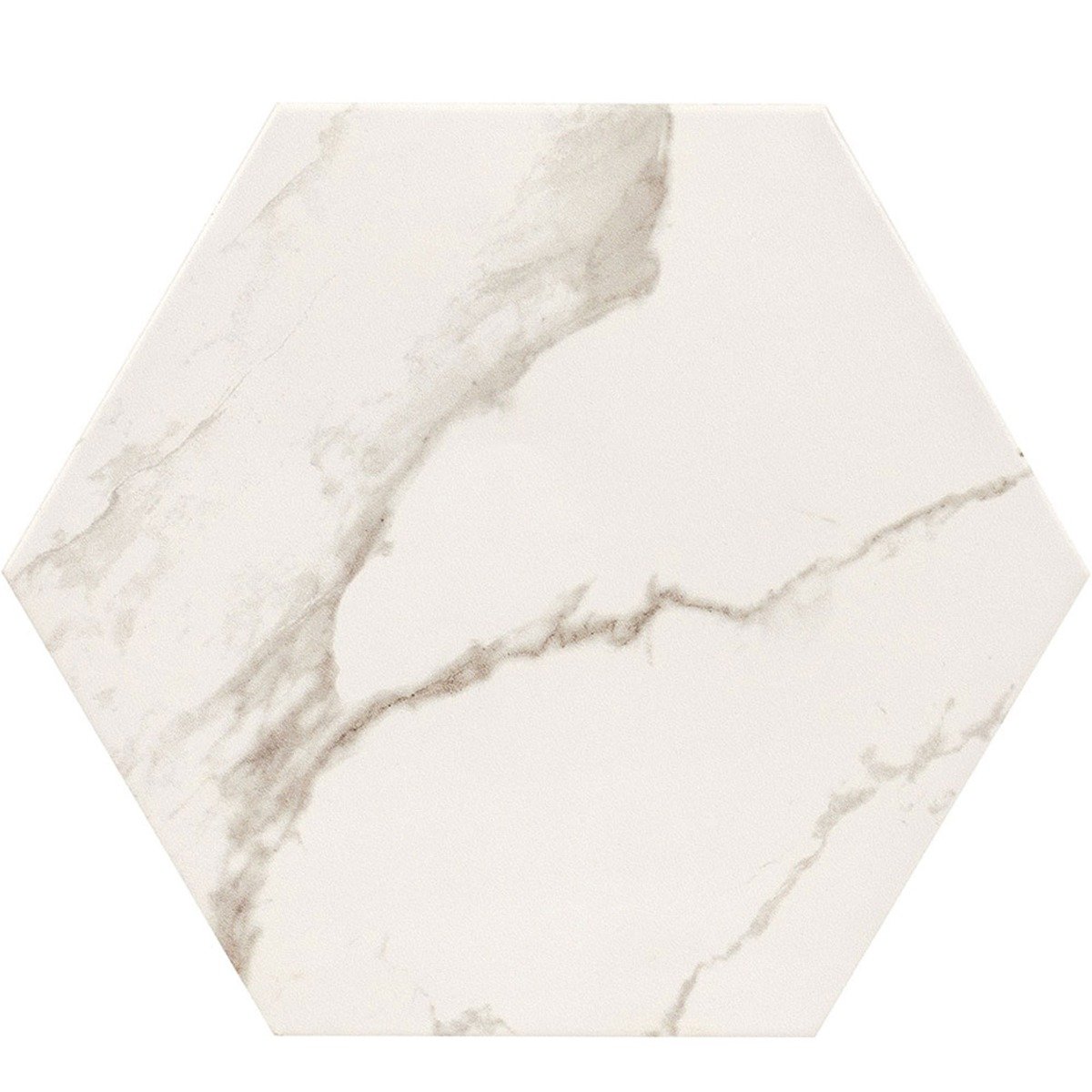 La Bella White Marble Hexagon Matt Porcelain Tile 230x270mm