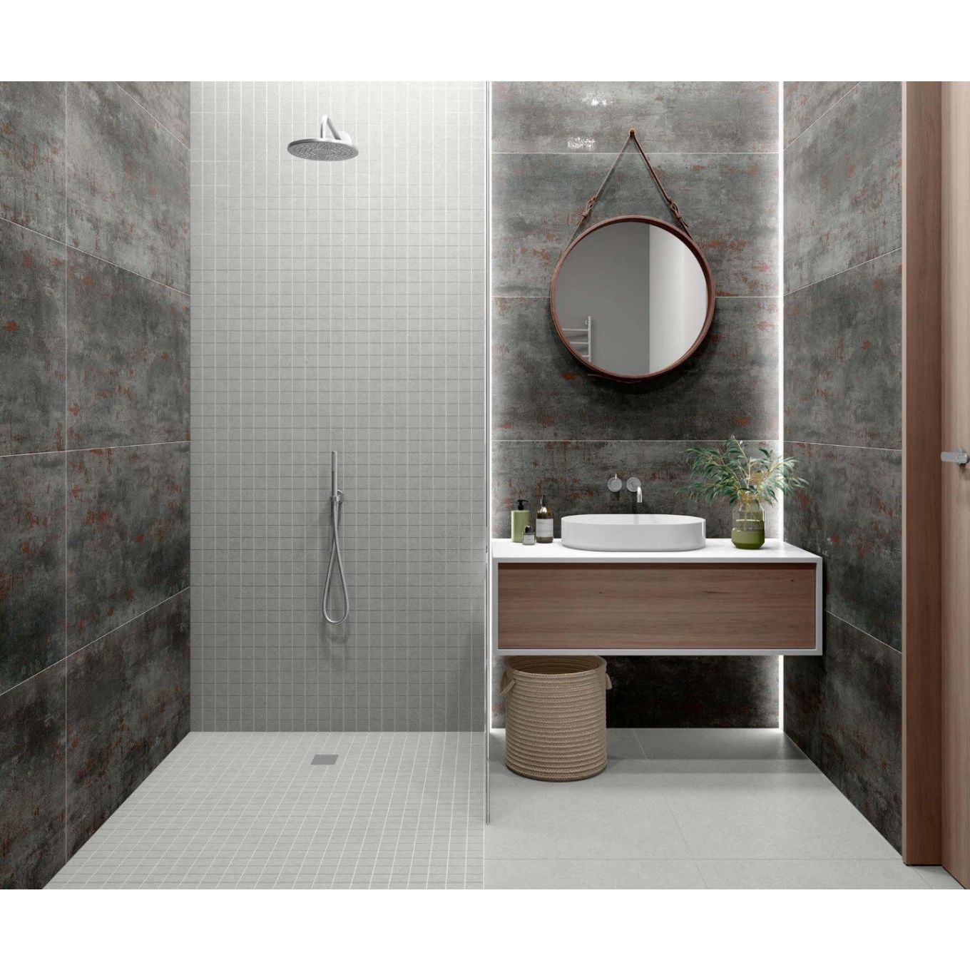 Metallon Titanium Semi-Polished Metallic Porcelain Tiles 600x1200mm