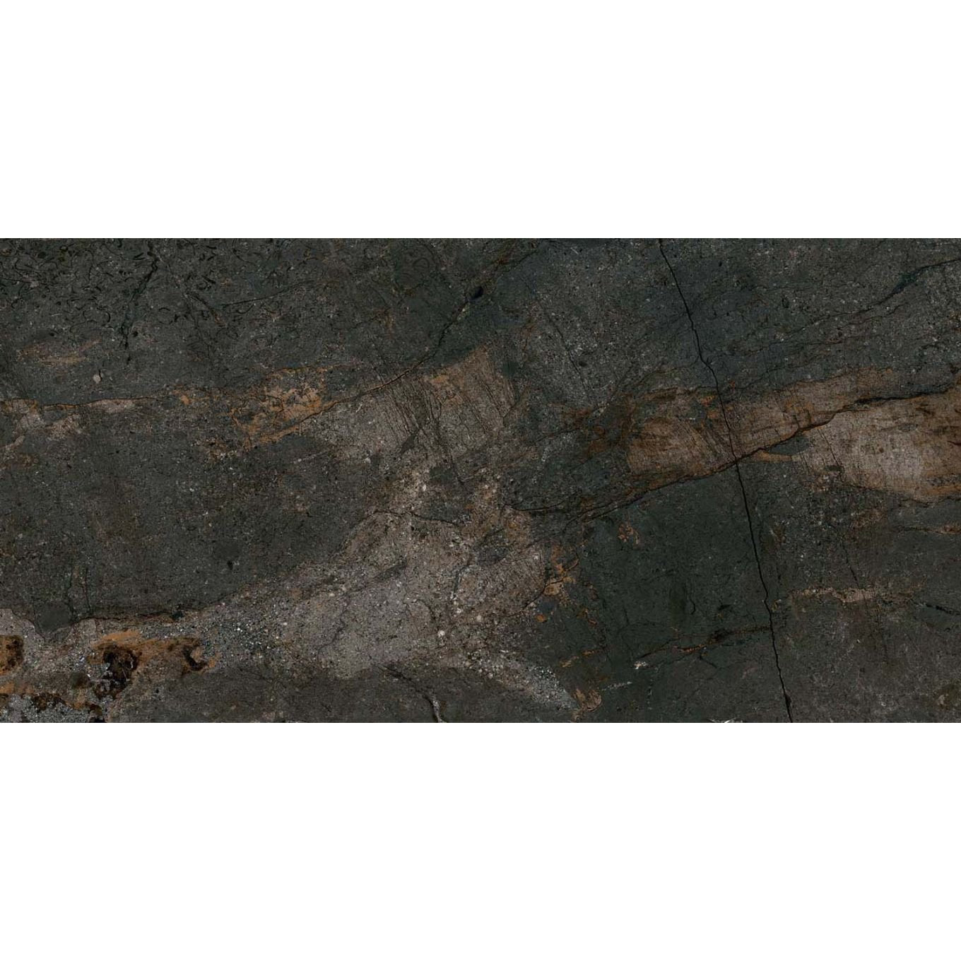 Zoltan Black Stone Effect Gloss Porcelain Tile 600x1200mm