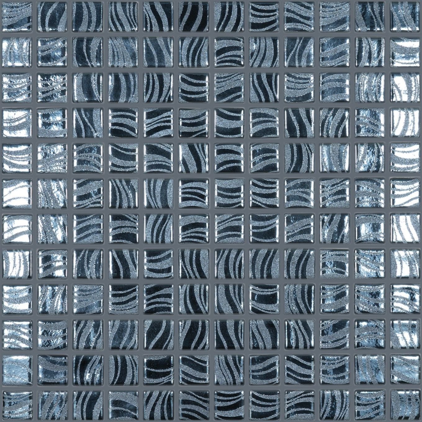 Glow Black Glass Mosaic Tile 315x315mm