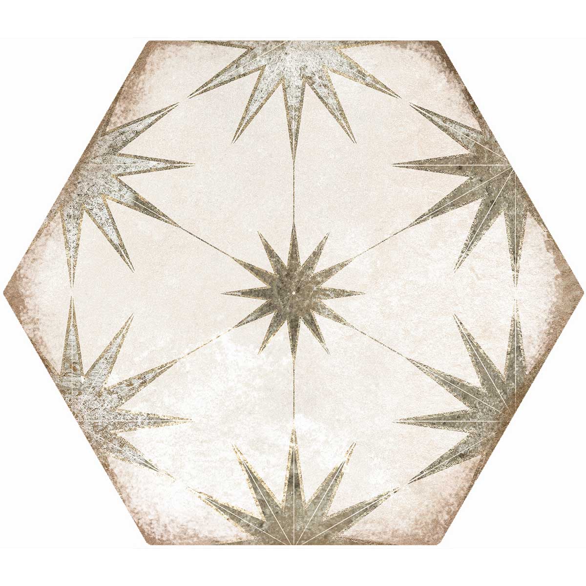Elise Decor Taupe Hexagon Matt Porcelain Tile 228x198mm