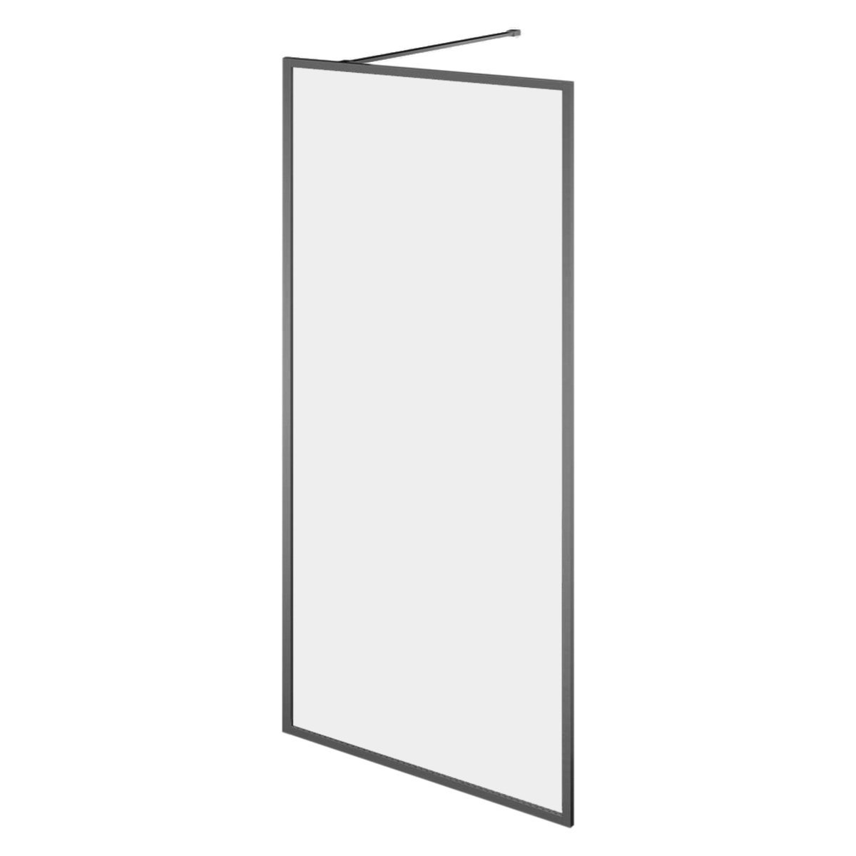 Amien Gunmetal Framed Clear Glass Shower Screen 680mm