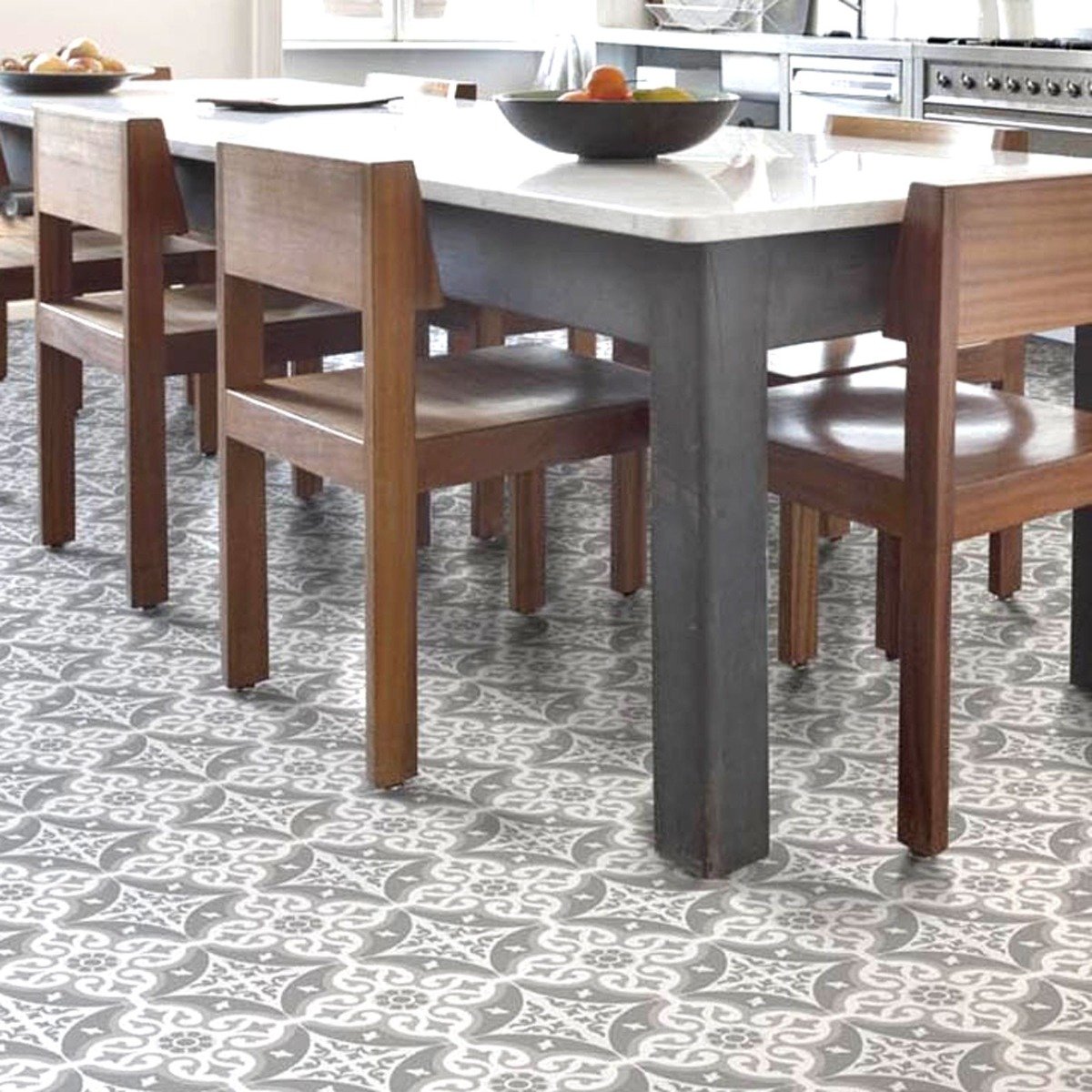 Chard Grey Ornate Ceramic Tile 450x450mm