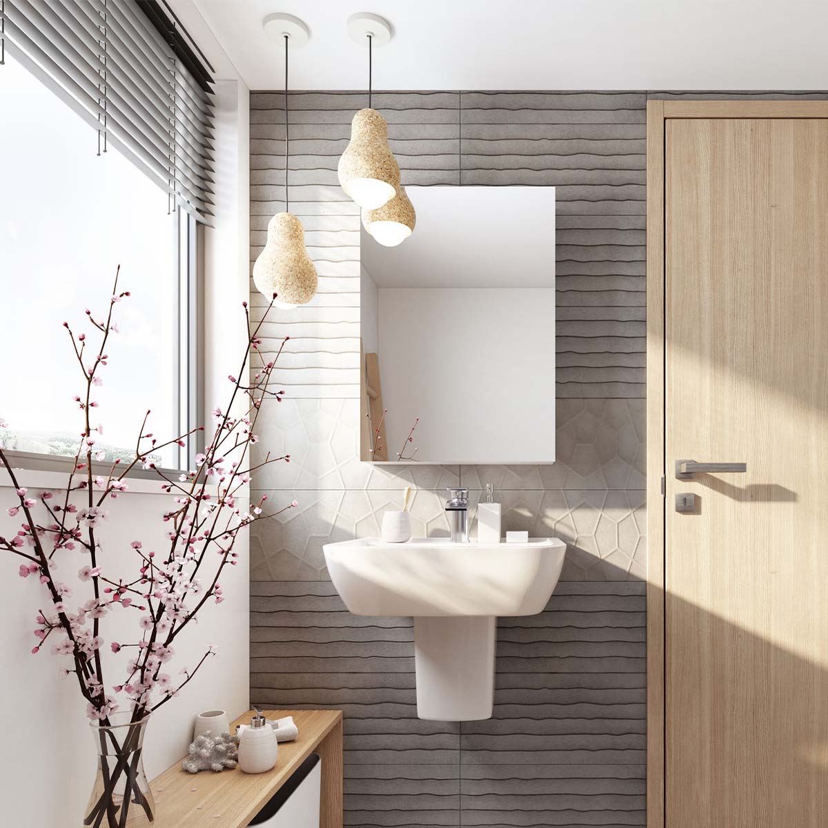 Moonlight Blind Gris Ceramic Tile 250x750mm