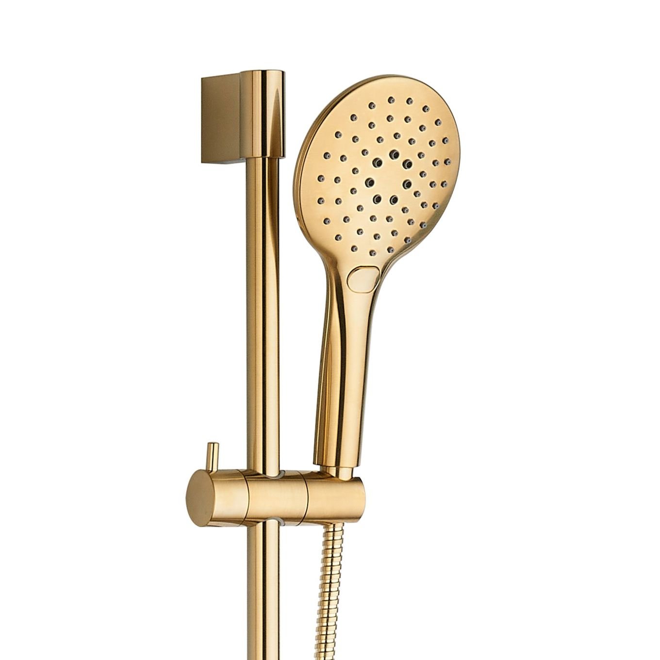 Aden Gold Round Exposed Thermostatic Bar Valve & Slide Rail Shower Kit
