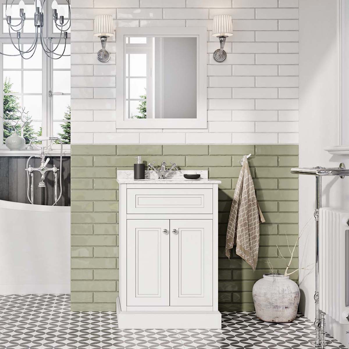 Richmond White Framed Bathroom Mirror