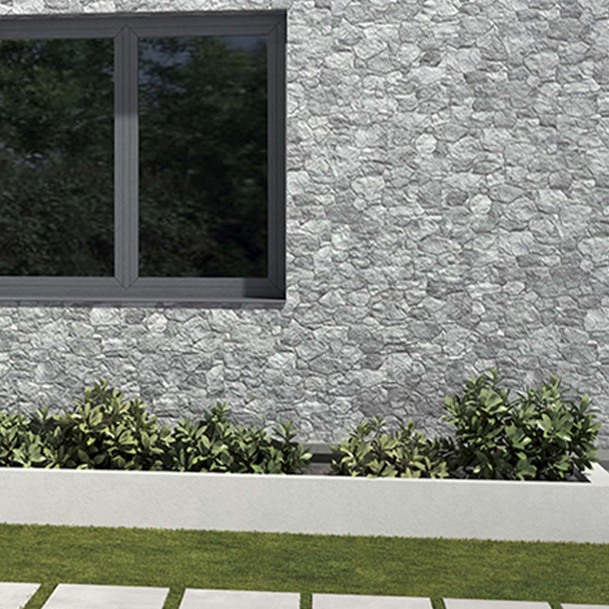 Topeka Grey Stone Wall Porcelain Tile 320x890mm