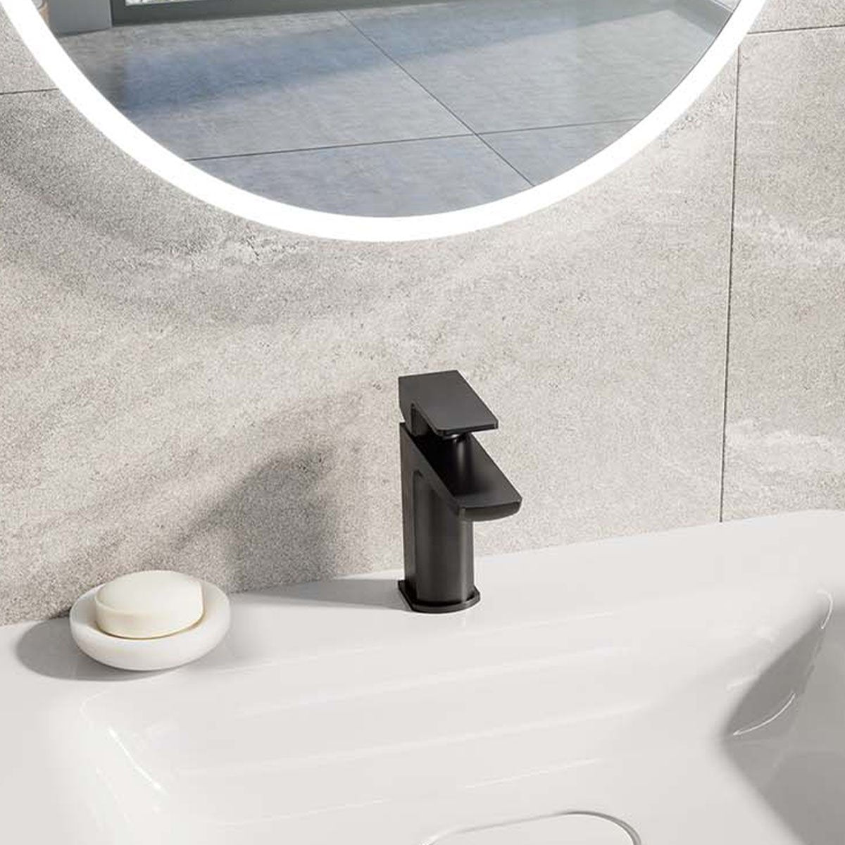Zena Matt Black Basin Mixer Tap