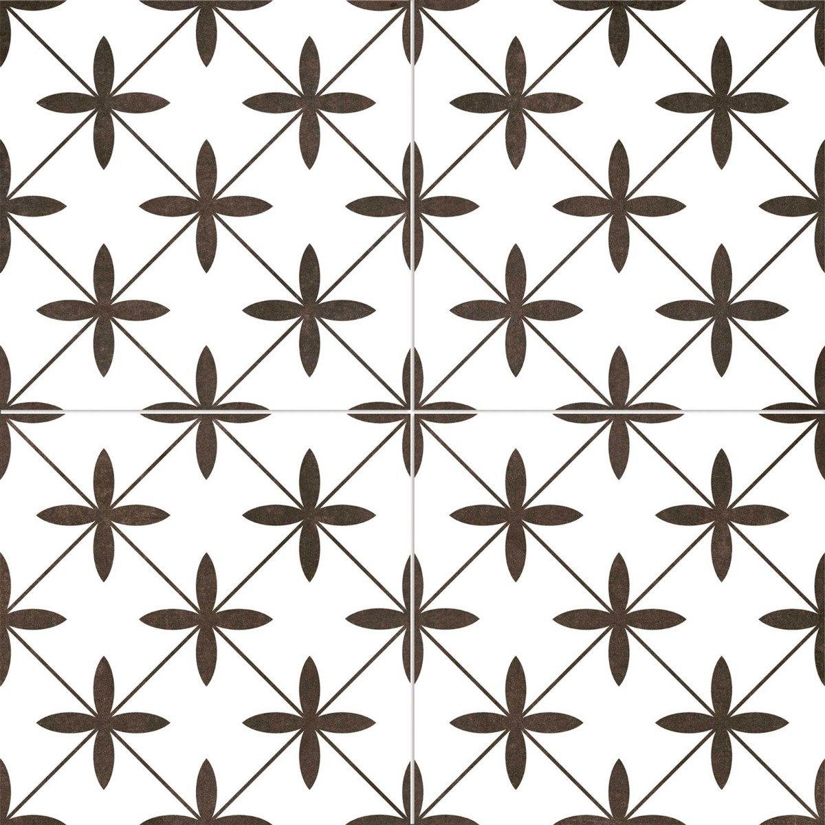 Potton White Pattern Ceramic Tile 450x450mm