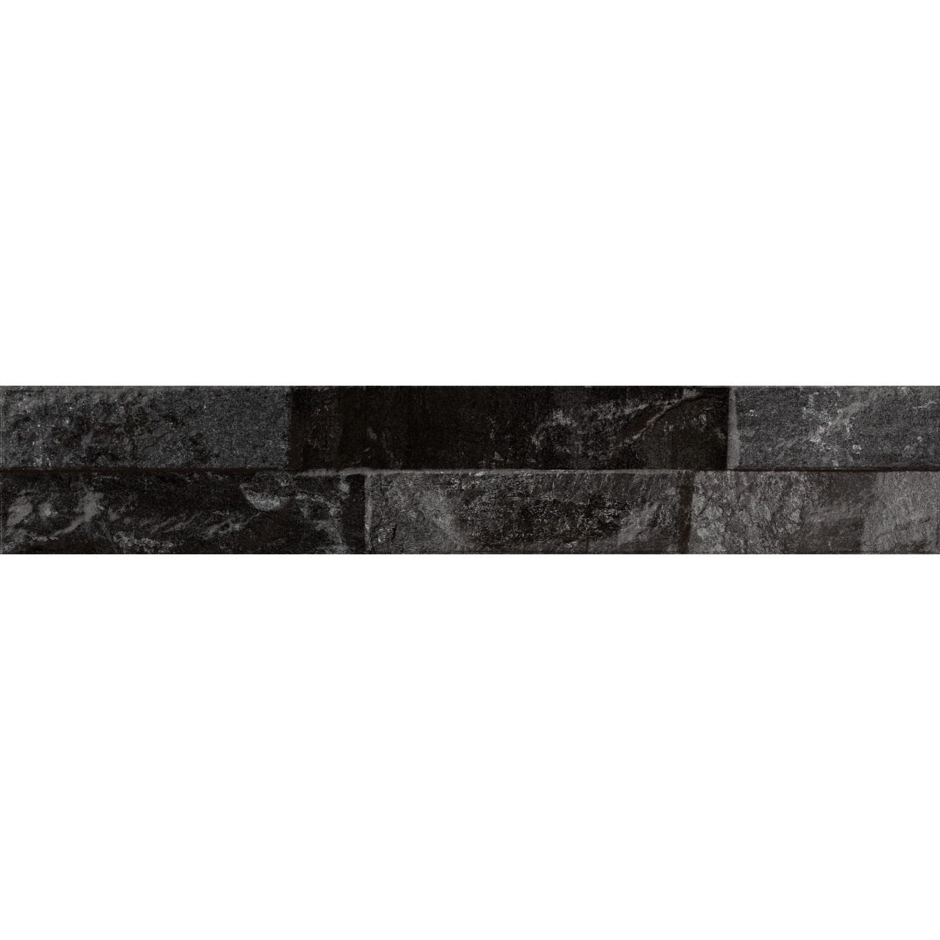 Odessa Black Brick Effect Porcelain Tile 80x442mm