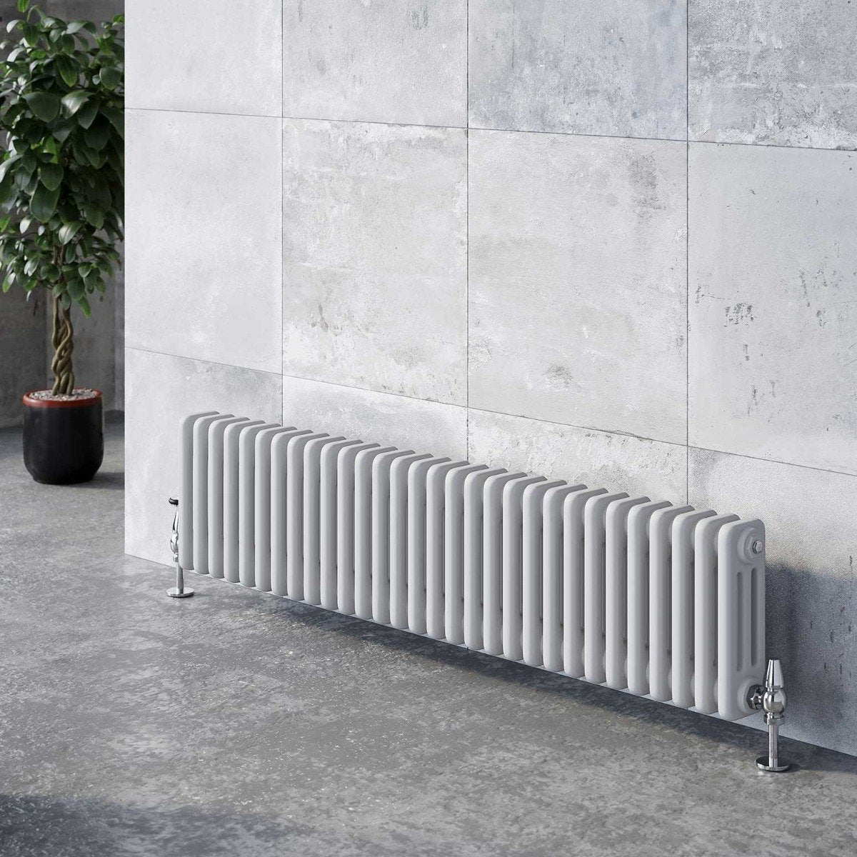 Upton White Triple Horizontal Column Radiator 300x1370mm