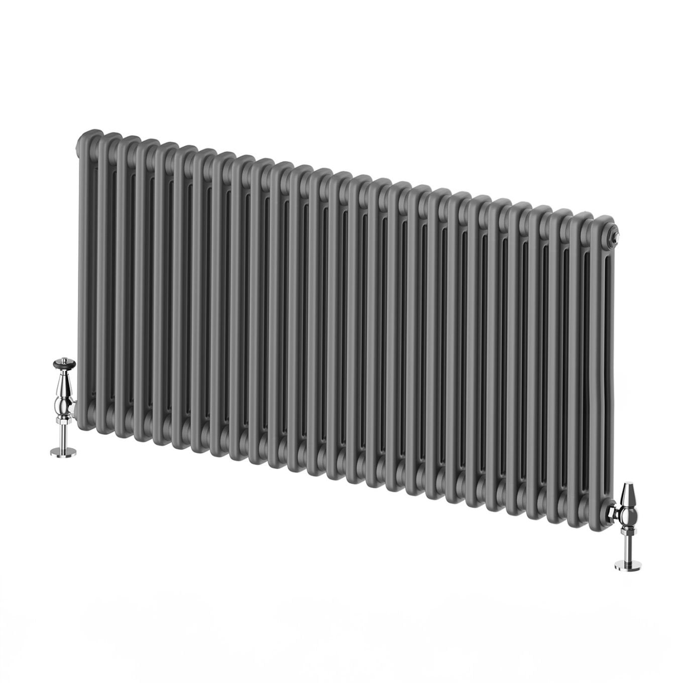 Upton Grey Double Horizontal Column Radiator 600x1190mm