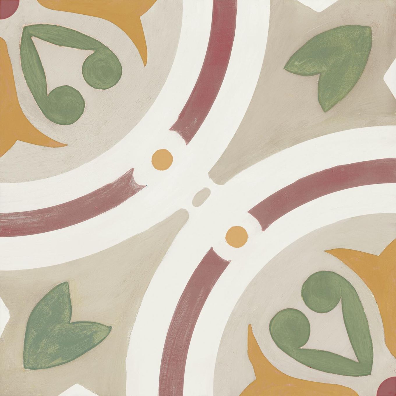 Acropolis Taupe Matt Porcelain Patterned Tile 223x223mm