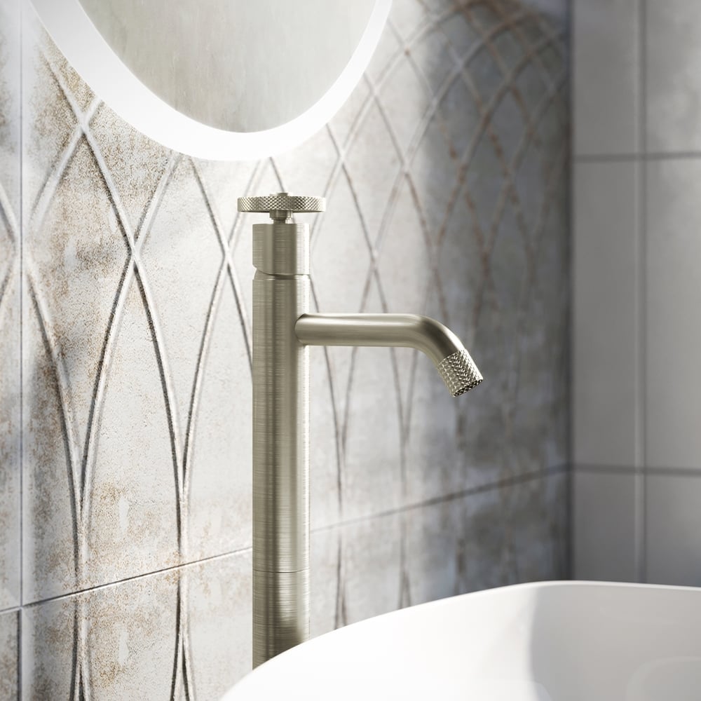 Urban Brushed Nickel Tall Basin Mixer Tap