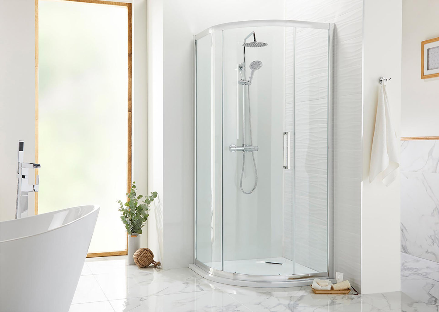 Elegant Haven Cara 1200 X 900 Chrome Offset Quadrant Shower Enclosure 61306-
