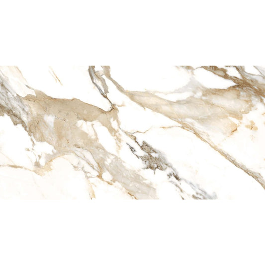 Charlie Beige Marble Gloss Porcelain Tile 300x600mm