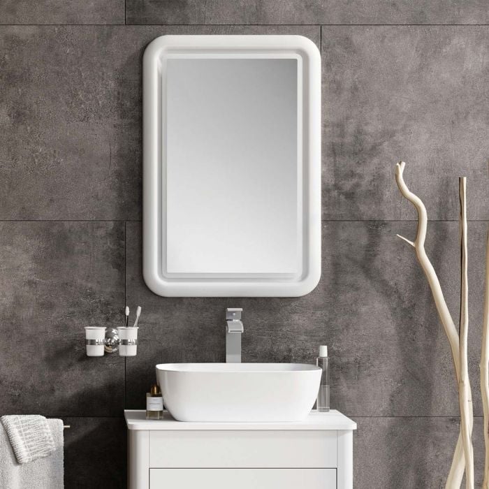 Stonehouse Matt White Illuminated LED Mirror 550mm