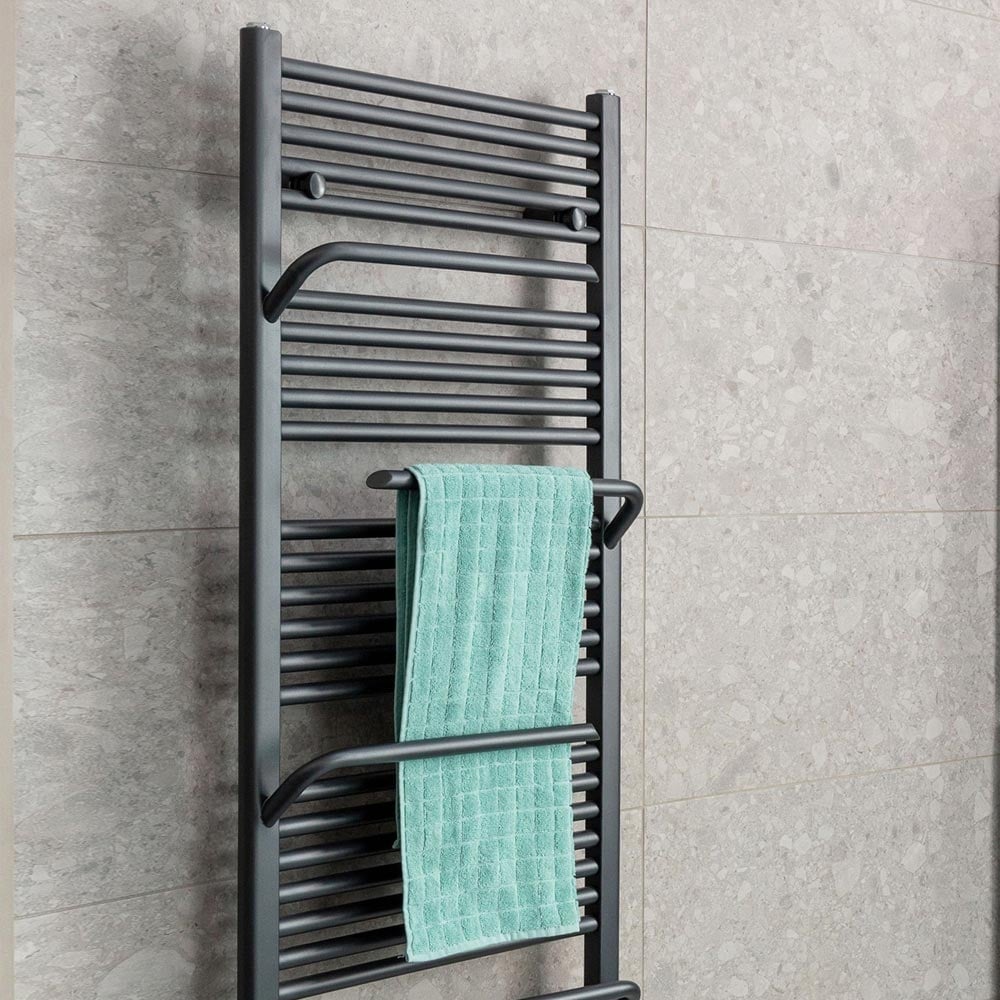 Jenka Anthracite Heated Towel Rail 1500x550mm